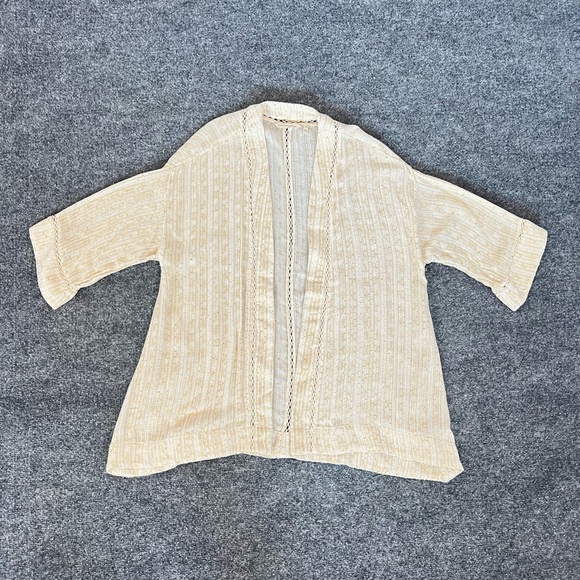 Soft Surroundings Cream Cardigan with Cable Knit and Dolman Sleeves - Picture 10 of 16